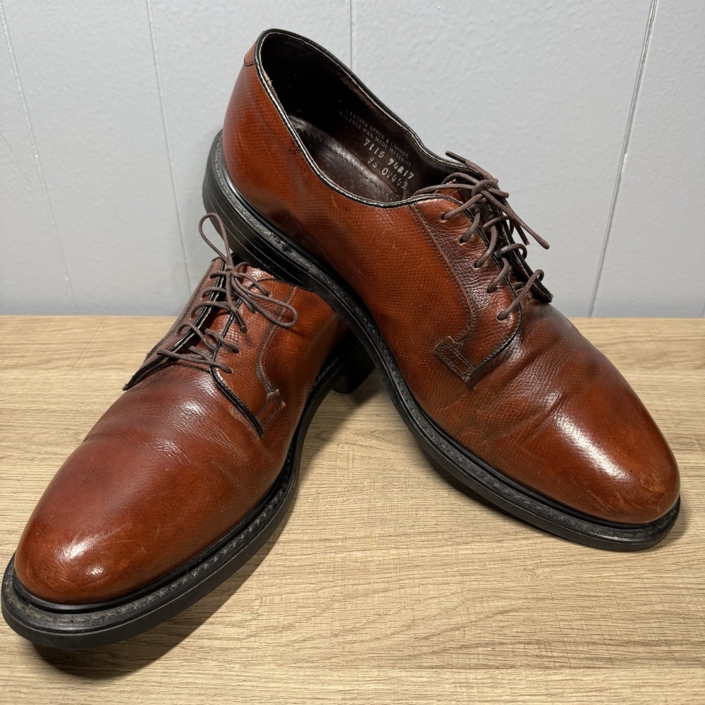 Stuart McGuire Oxfords Dress Shoes Mens 9S Made in‎ USA Chestnut Leather Career